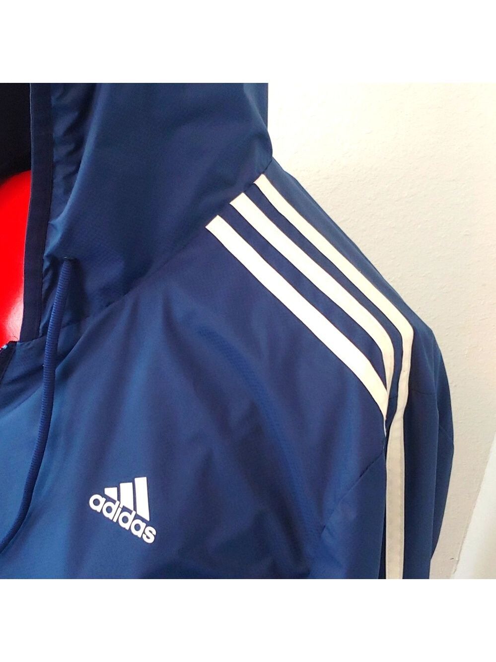 Adidas Men's Lightweight Windbreaker, Navy-Large - Picture 2 of 14